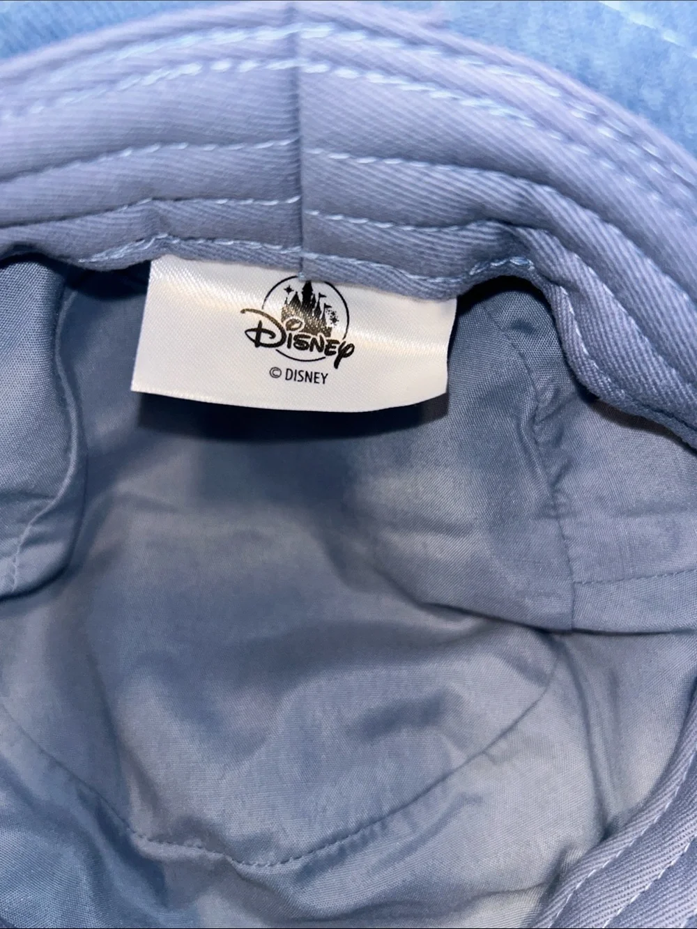 NWOT Disneyland Light Blue Daisy Embroidered Bucket Hat with Black Ears